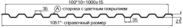 Фото: Профнастил С21 х 1000 - A (ПЭ-01-RR32-0.45) в Старой Купавне