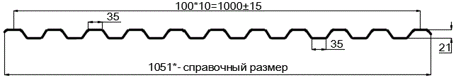 Фото: Профнастил оцинкованный С21 х 1000 (ОЦ-01-БЦ-0.4) в Старой Купавне