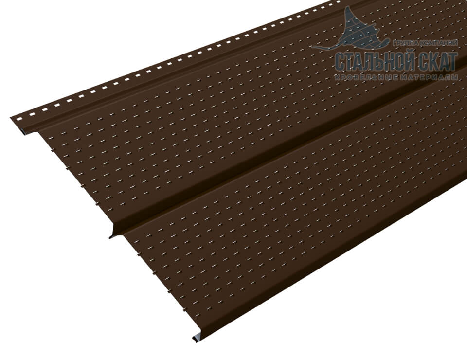 Софит перфор. Lбрус-XL-14х335 (VALORI-20-Brown-0.5) в Старой Купавне