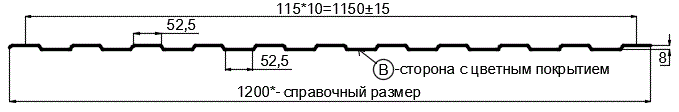 Фото: Профнастил С8 х 1150 - B (PURMAN-20-Galmei-0.5) в Старой Купавне
