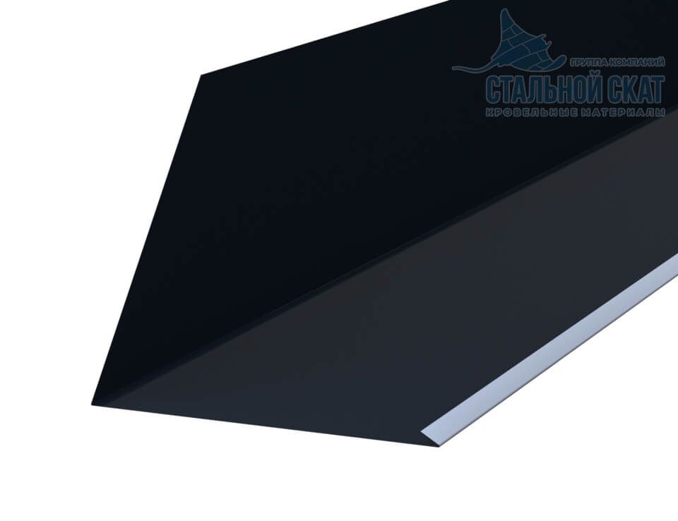 Фото: Планка примыкания верхняя к трубе FASTCLICK 250х240х2000 (VALORI-20-DarkGrey-0.5) в 