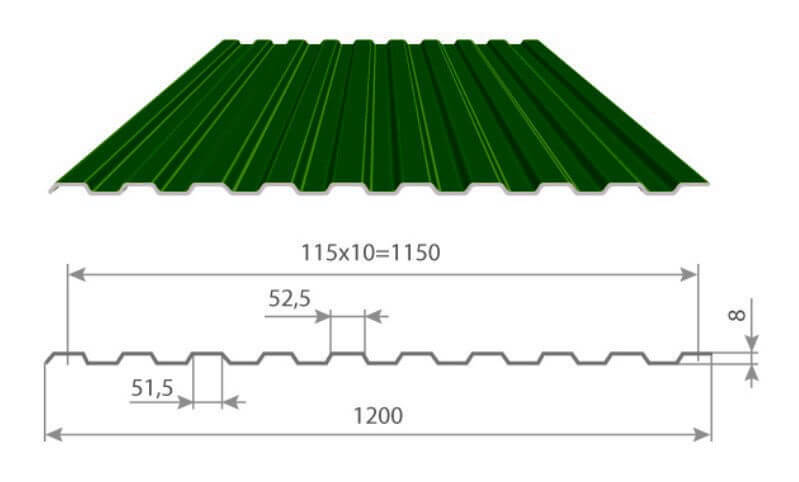 Профнастил С8 х 1150 - A (ECOSTEEL_MA-01-Бразил. Вишня-0.5) в Старой Купавне