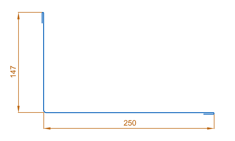 Планка примыкания верхняя 250х147х2000 (PURMAN-20-Tourmalin-0.5) в Старой Купавне