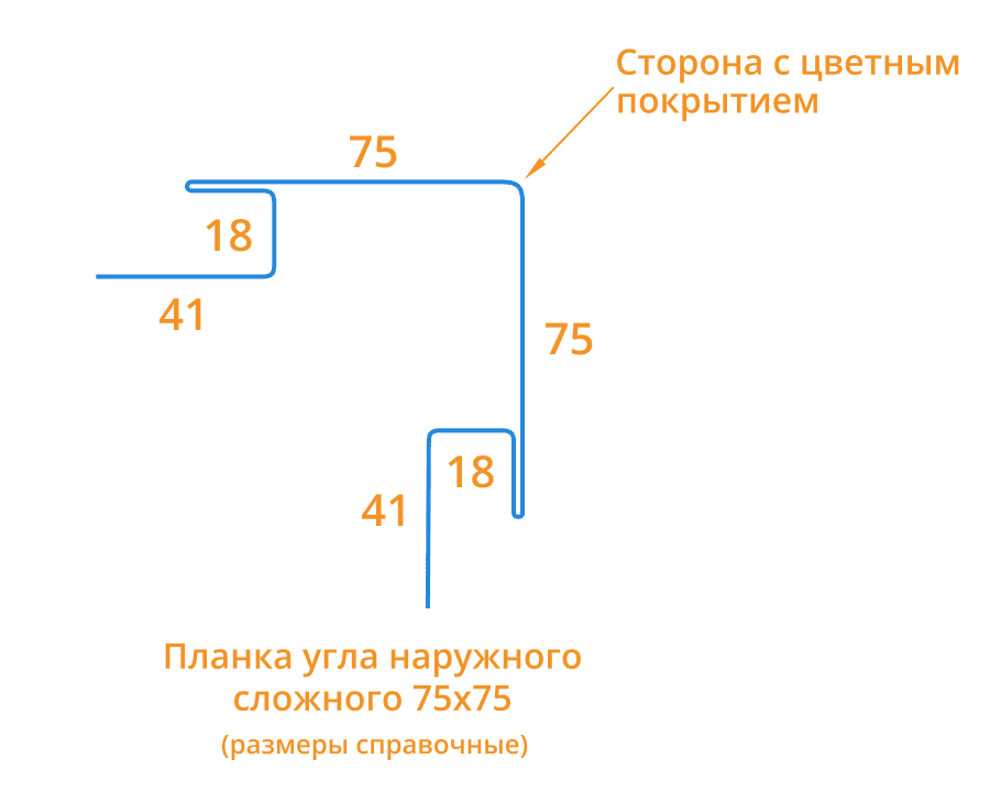 Планка угла наружного сложного 75х75х3000 (ECOSTEEL_T-01-Кедр-0.5) в Старой Купавне